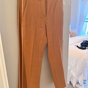 Veronica Beard Rust Brown Side-Stripe Trousers